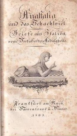 Heinse. Anastasia und das Schachspiel. 1803. First edition.