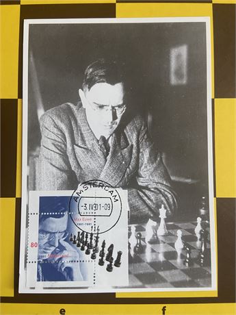 Postcard with stamp - Max Euwe