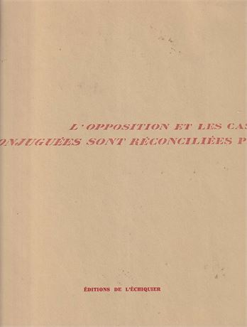 Duchamp, Marcel and Vitaly Halberstadt. Opposition et Cases Conjuguées.