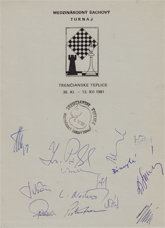14 Autographs from Trecianské Teplice 1981